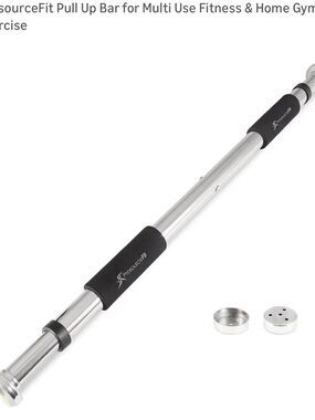 Silver and Black Adjustable Doorway Pull-Up Bar